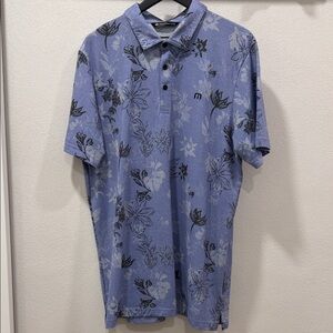 Travis Mathew Light Purple Floral Polo Shirt
